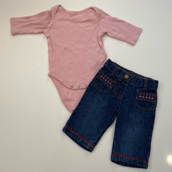 Baby Girls Denim Outfits Bundle, Size 0-3M - Picture 3 of 8